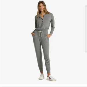 Grey Vuori jogger style jumpsuit